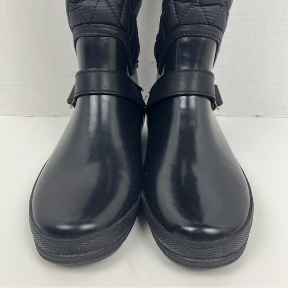 Sperry Top-Sider Hingham Black Tall Quilted Rubber Waterproof Rain Boots Sz 6 - Picture 6 of 16